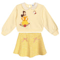 Disney Beauty and the Beast Belle Girls' Sweatshirt and Skirt Set Yellow