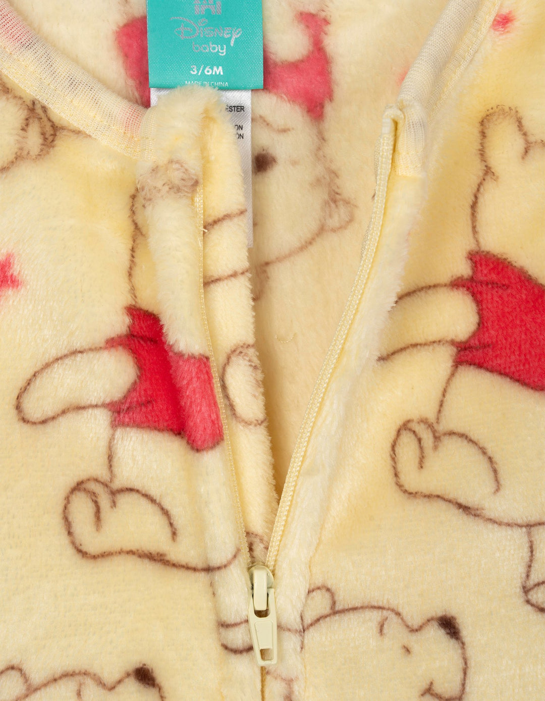 Disney Winnie the Pooh Baby Fleece Footed Sleep N' Play Cream Pink