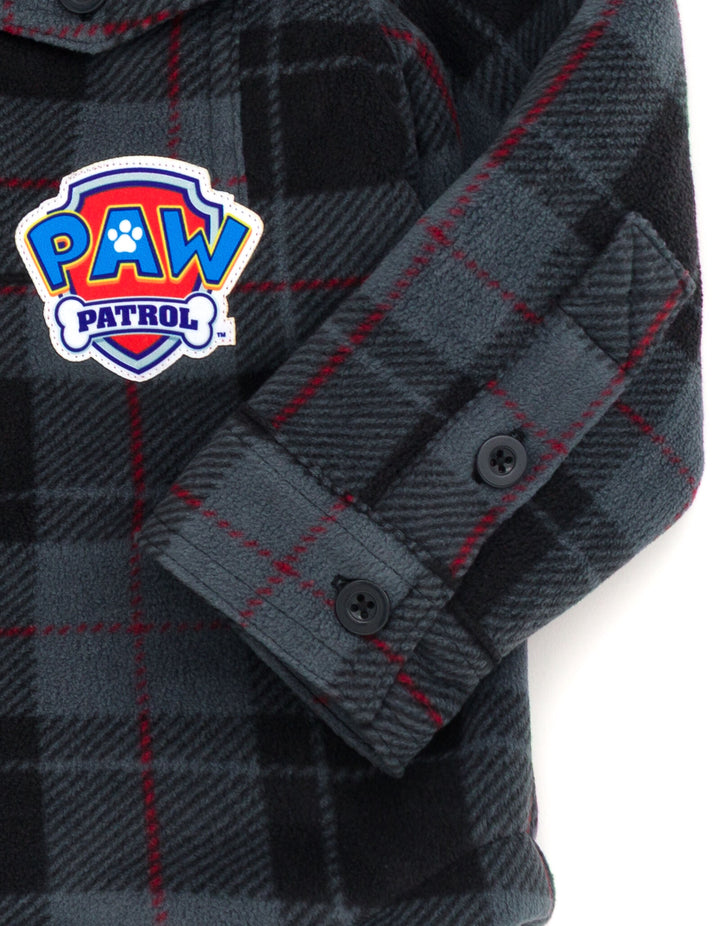 Paw Patrol Toddler Boys' Faux Shearling Shacket Chase Marshall Plaid