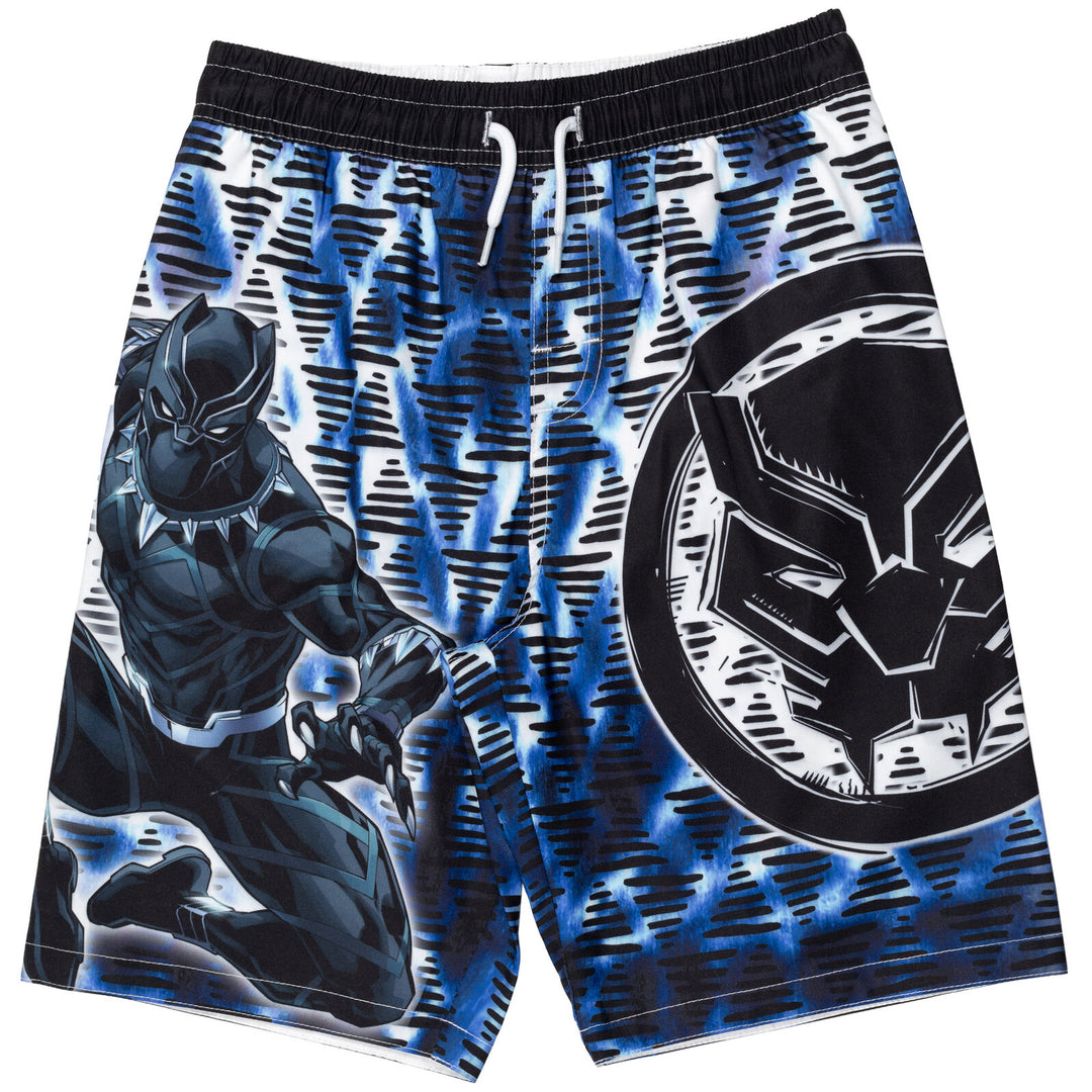 Marvel Avengers Black Panther Swimwear 2-Piece Rash Guard and Trunks Set Blue