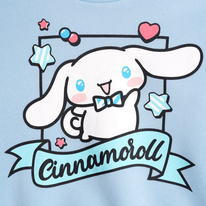 Hello Kitty Cinnamoroll Girls' 2-Piece Sweatshirt and Joggers Set Blue