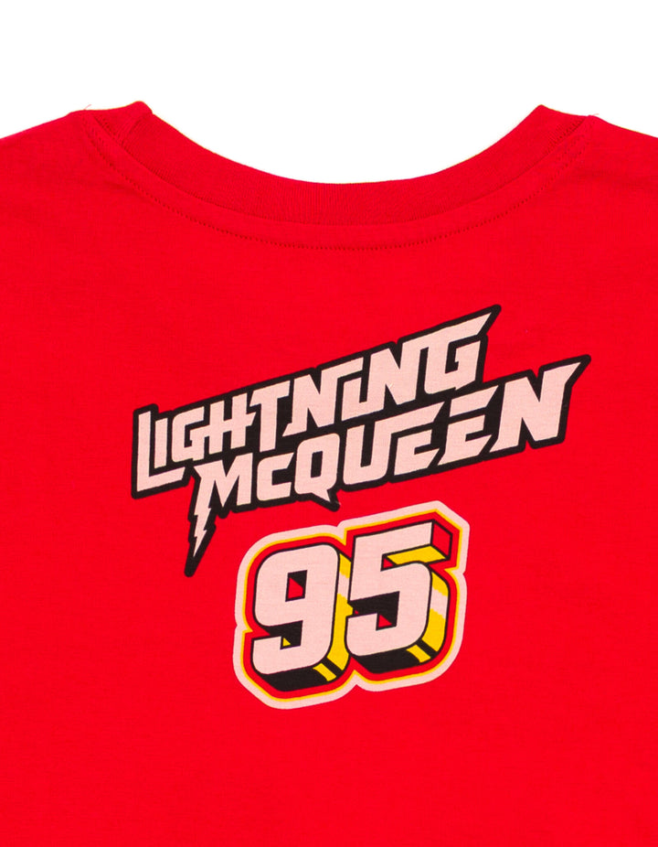 Cars Lightning McQueen Men's Cosplay Short Sleeve T-Shirt Racing Red