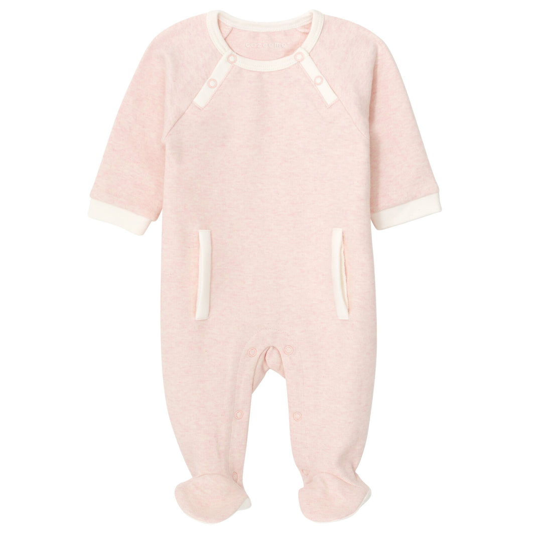 Cozeeme Baby Girls' Footed One Piece Sleep N' Play Heather Pink Ivory