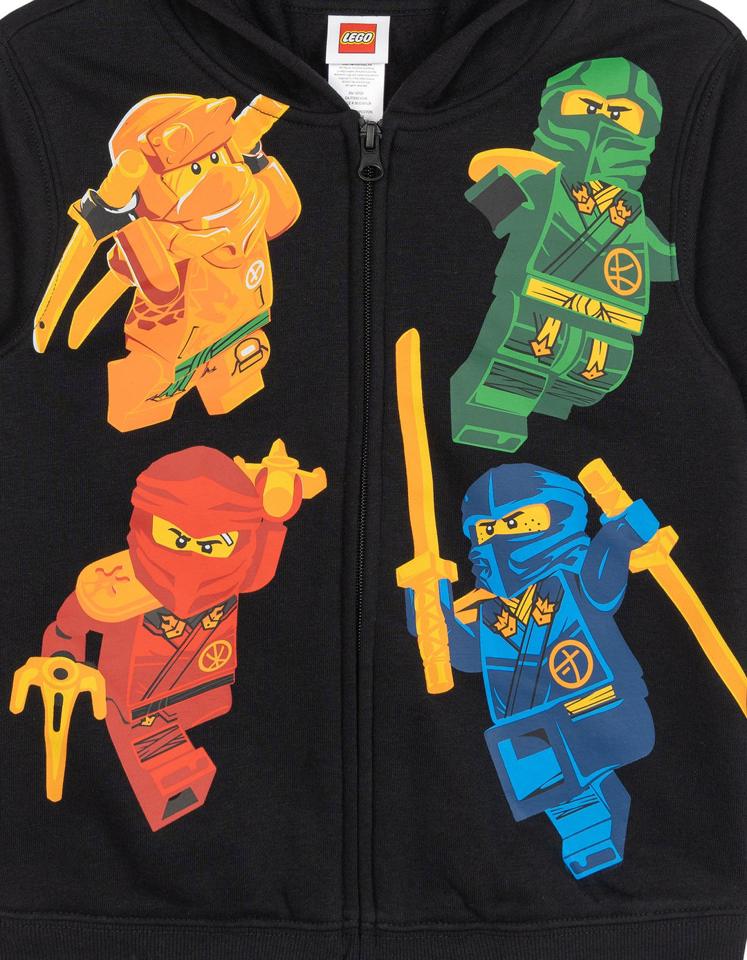 LEGO Ninjago Green Ninja Boys' Fleece Zip-Up Hoodie Black