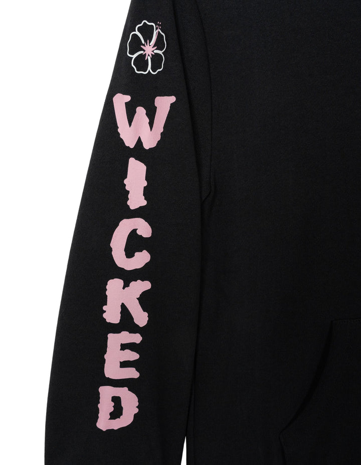 Hello Kitty Girls' Hooded Ears Fleece Zip-Up Hoodie Kuromi Charcoal Gray