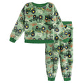 John Deere Boys' 2-Piece Fleece Sweatshirt and Pants Set Green Camo Tractors