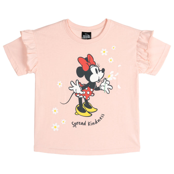 Minnie Mouse Girls' 2-Piece T-Shirt and Denim Leggings Set Pink
