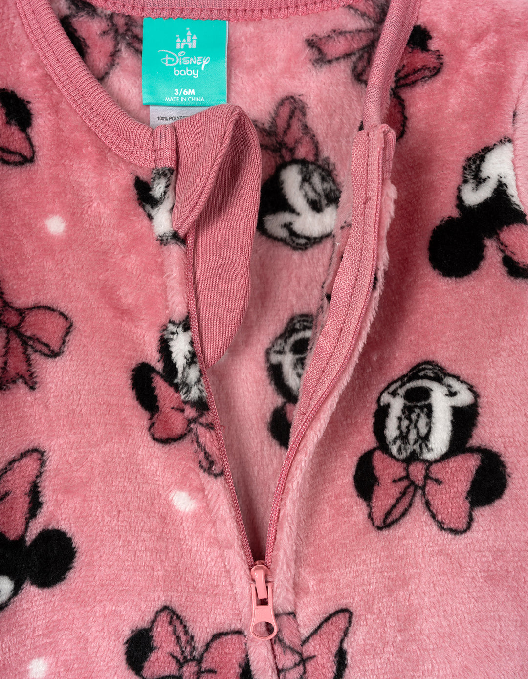 Minnie Mouse Baby Girls' Fleece Footed Sleep N Play Pink