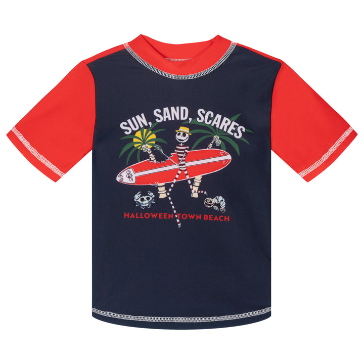 Nightmare Before Christmas Jack Skellington Boys' 2-Piece Rash Guard Set Red
