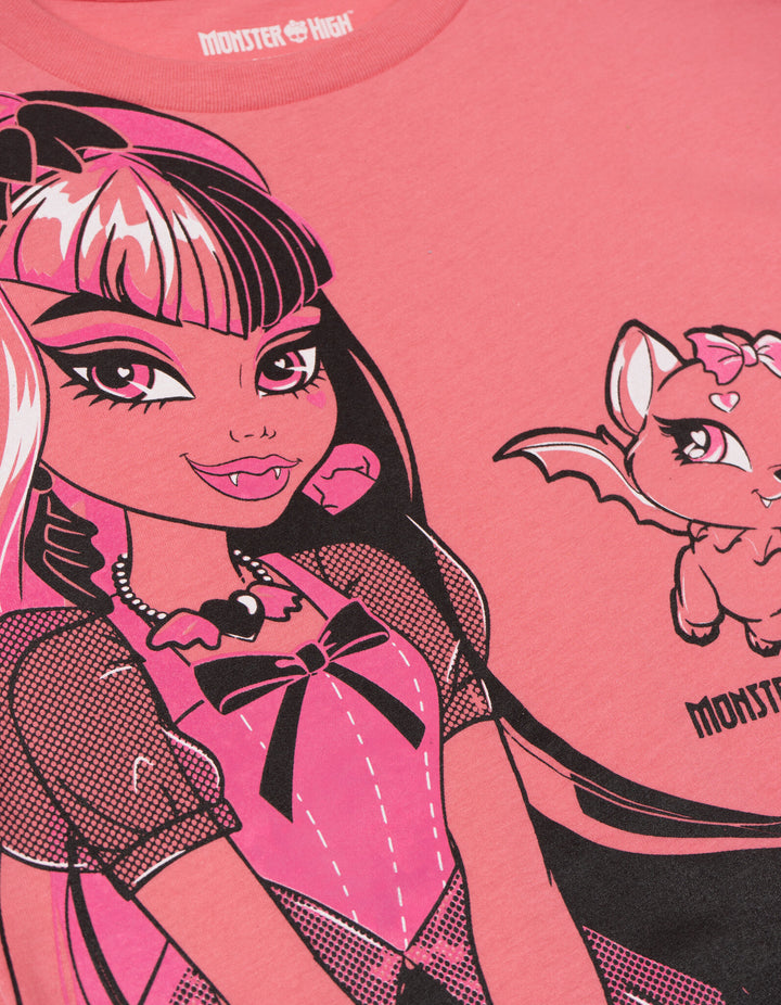 Monster High Draculaura Girls' Short Sleeve T-Shirt Pink