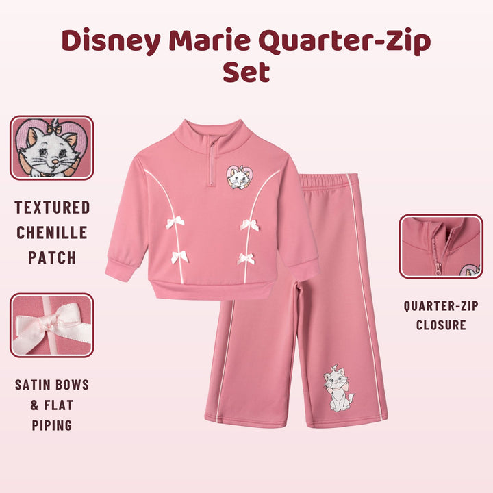 Disney The Aristocats Marie Quarter-Zip Sweatshirt and Wide-Leg Pants Set Rose