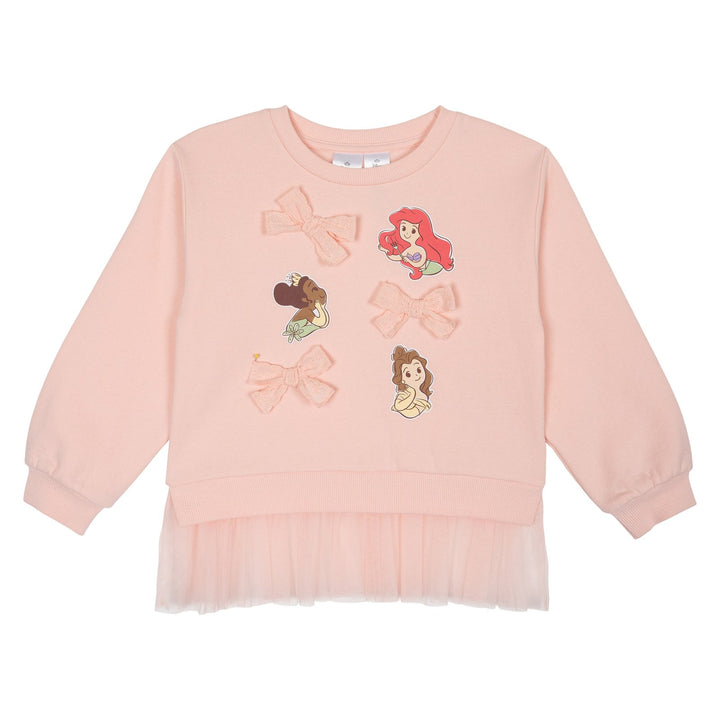 Disney Princess Fleece Sweatshirt and Tulle Leggings Set Pink Grey Princesses