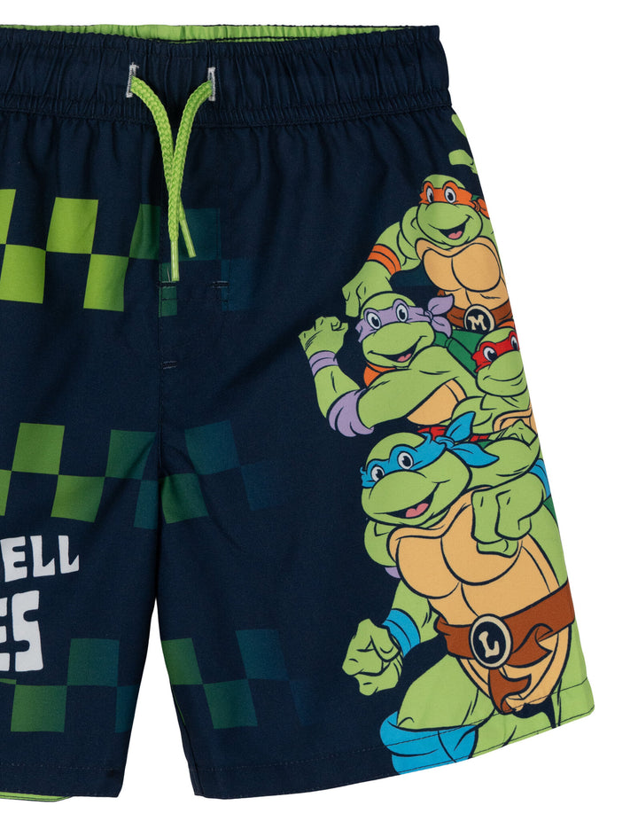 Teenage Mutant Ninja Turtles 2-Piece Rash Guard and Swim Trunks Set Navy Green