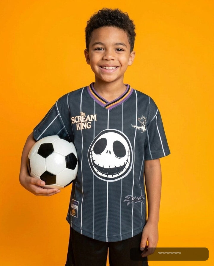 Nightmare Before Christmas Jack Skellington Boys' Athletic T-Shirt Charcoal Black
