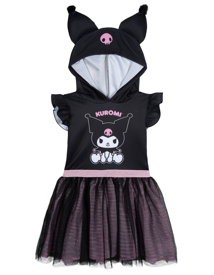 Hello Kitty Girls' Cosplay Hooded Tutu Dress Kuromi Jet Black Pink