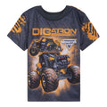Monster Jam Digatron Boys' Athletic Short Sleeve T-Shirt Diggertron Charcoal