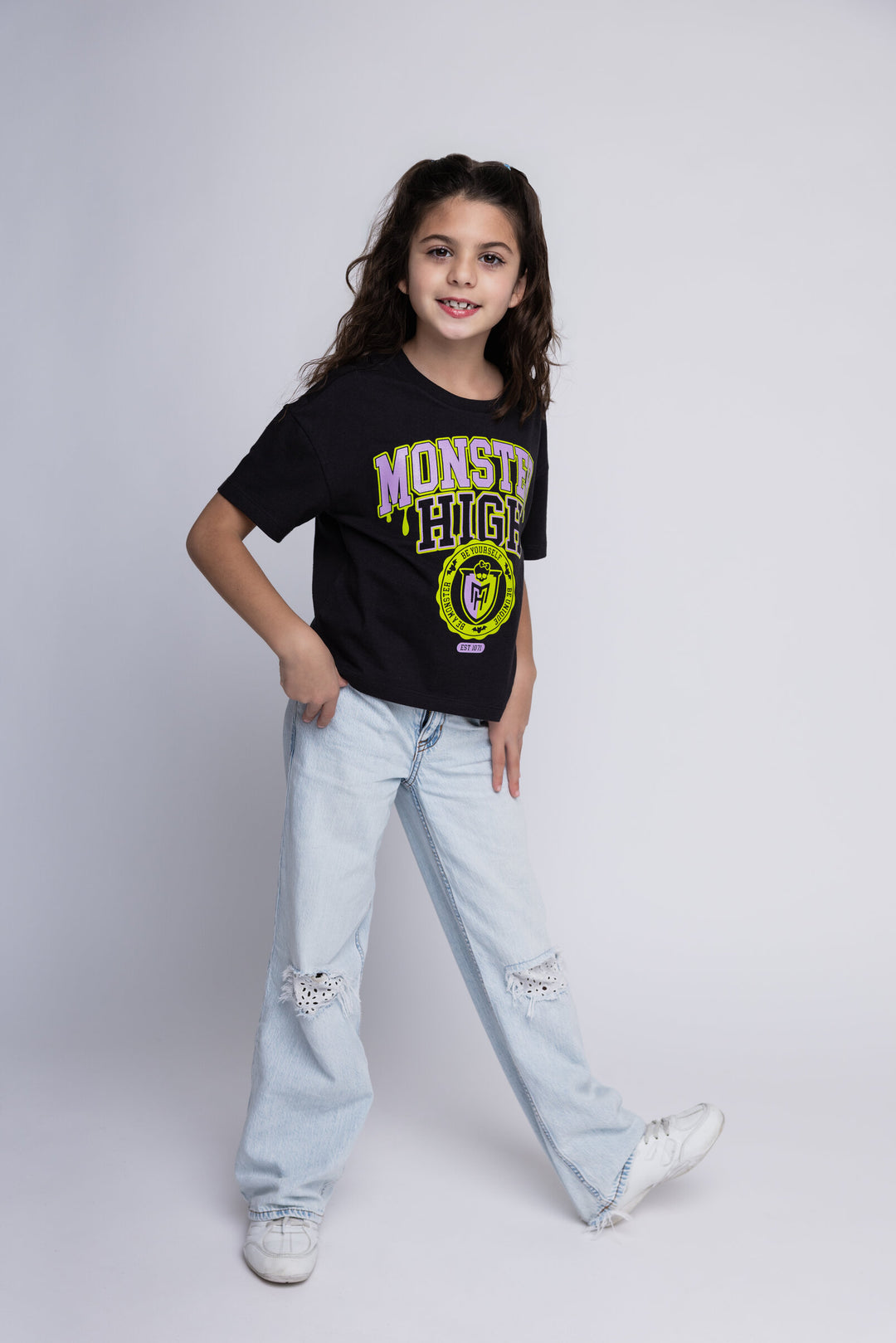 Monster High Girls' Short Sleeve T-Shirt Jet Black
