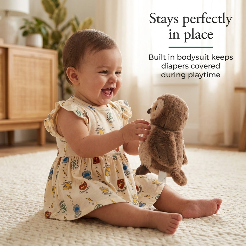Harry Potter Baby Girls' One Piece Creeper Dress Cream