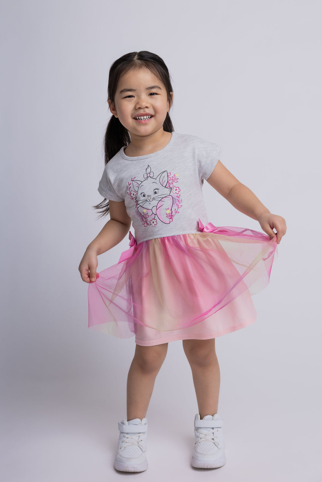 Disney The Aristocats Marie Girls' Tutu Dress Grey Pink