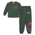 Marvel Comics Boys' Fleece 2-Piece Sweatshirt and Pants Set Spider Man Green