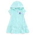 Frozen Girls' Hooded Swimwear Cover Up Anna Elsa Aqua