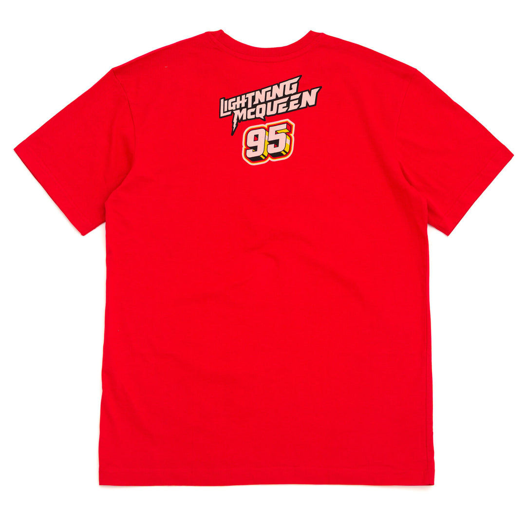 Cars Lightning McQueen Men's Cosplay Short Sleeve T-Shirt Racing Red