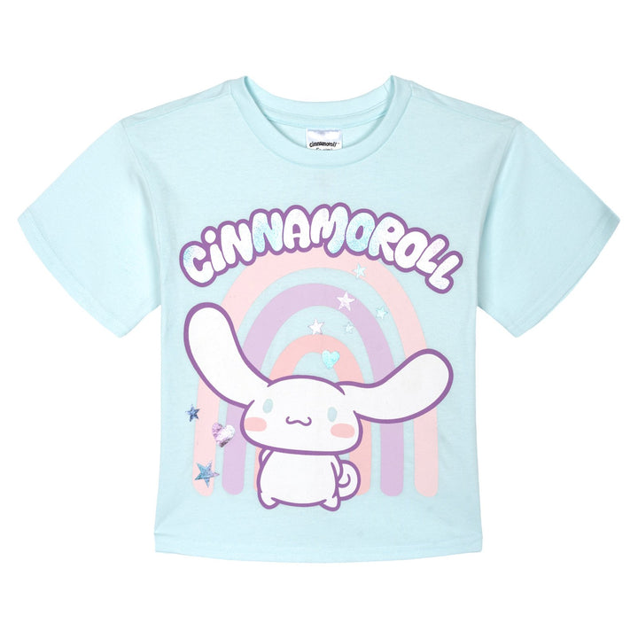 Hello Kitty Cinnamoroll Girls' Short Sleeve T-Shirt Blue