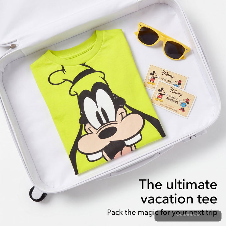 Disney Mickey Mouse Goofy Boys' Short Sleeve Graphic T-Shirt Lime Green