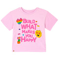 LEGO Girls' Short Sleeve Graphic T-Shirt Happy Build Pink