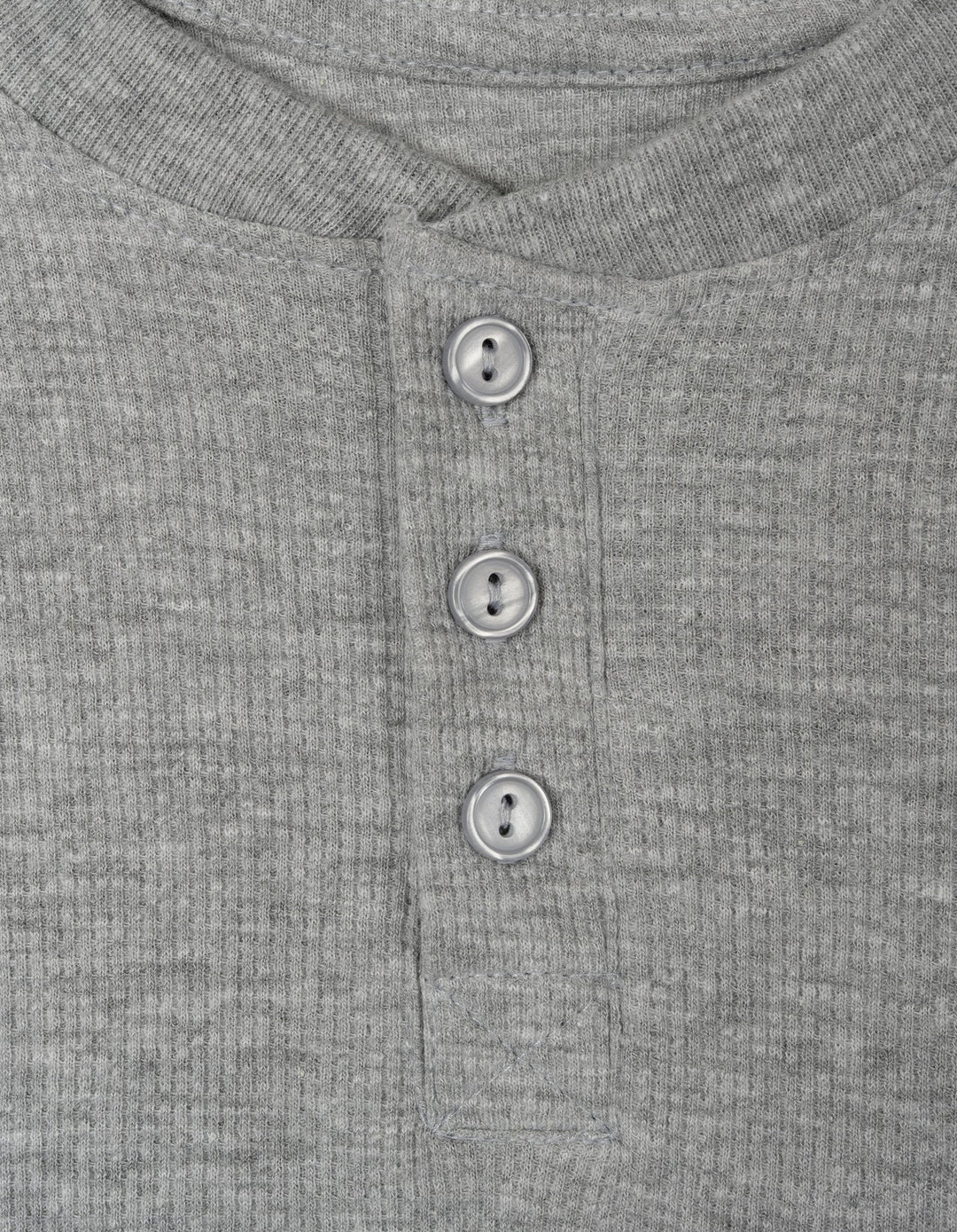 John Deere Boys' Waffle Knit Henley Shirt Athletic Heather Grey