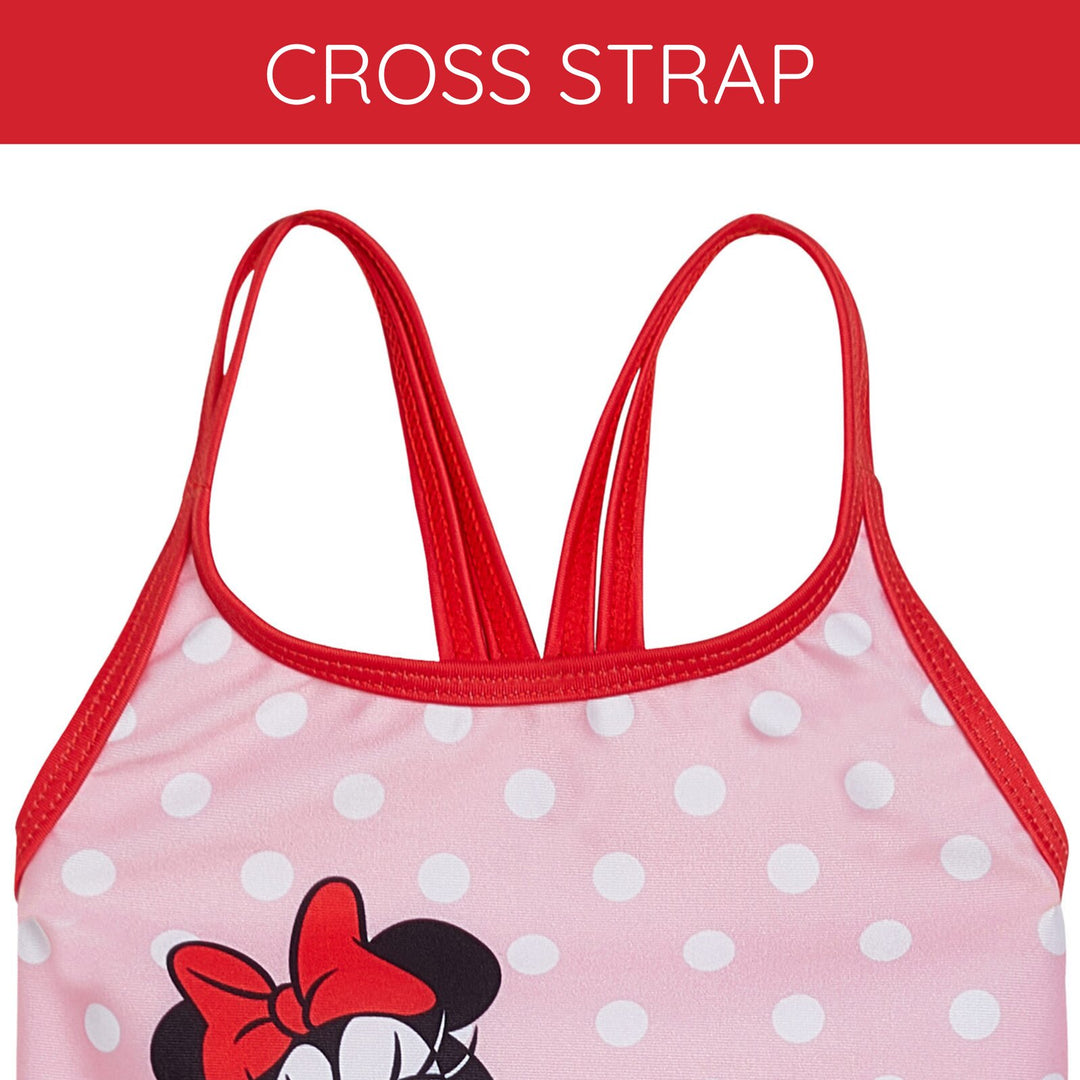 Minnie Mouse Girls' 2-Piece Tankini and Bikini Set Pink Red Dots