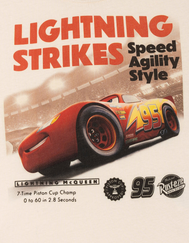 Cars Lightning McQueen Boys' Short Sleeve T-Shirt Sandshell Wash