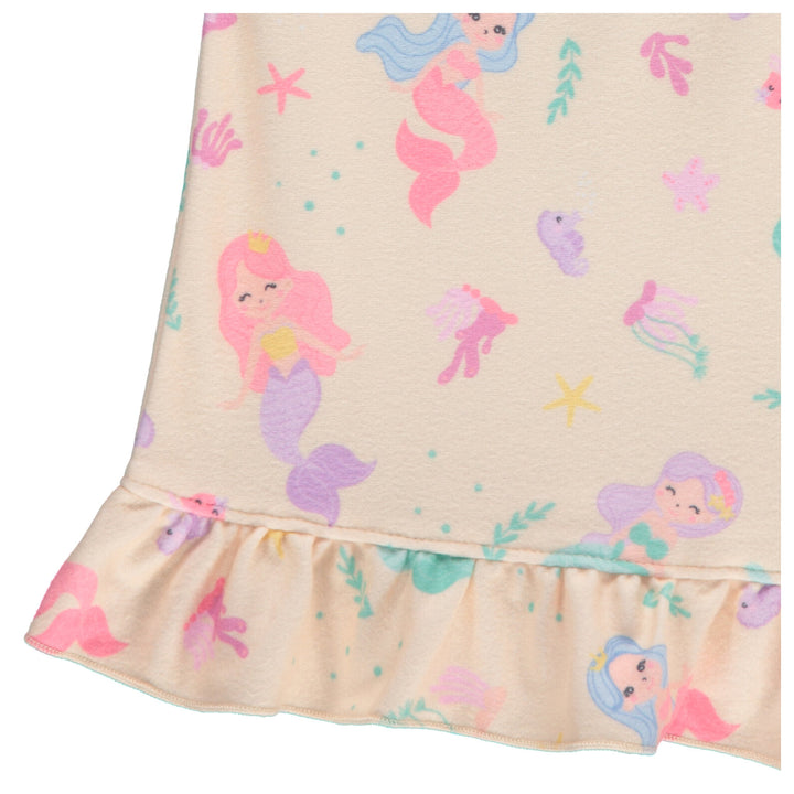 Dreamwave Girls' Long Sleeve Pajama Nightgown Yellow Mermaid