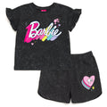 Barbie French Terry T-Shirt and Shorts Outfit Set