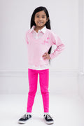 Barbie 2fer Drop Shoulder Fleece Sweatshirt and Leggings Outfit Set