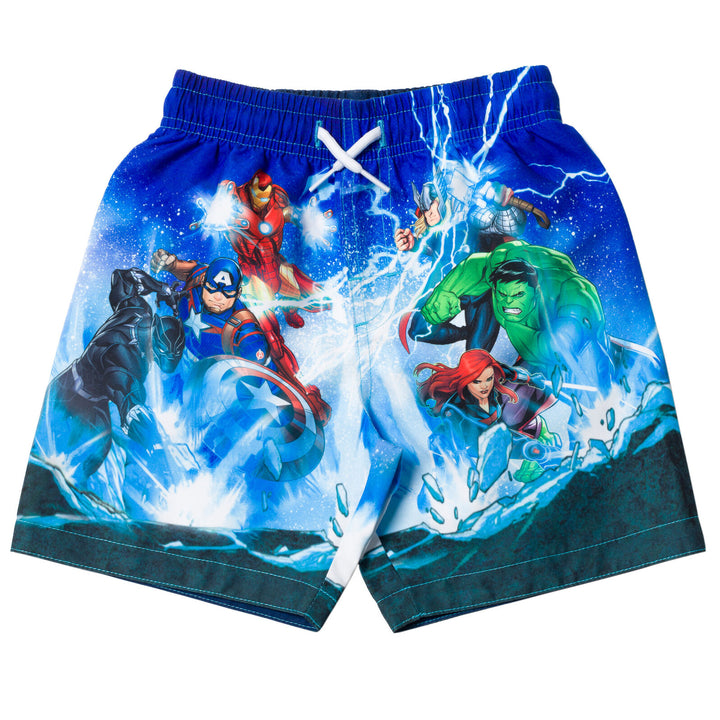 Marvel Avengers Boys' Quick-Dry Swim Trunks with Mesh Liner Royal Blue