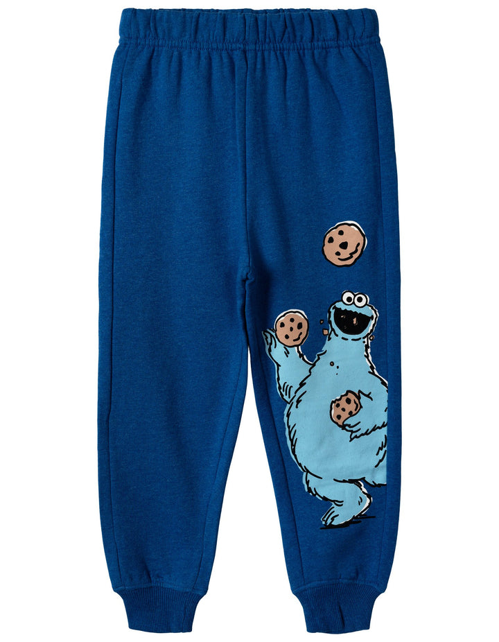 Sesame Street Boys' 2-Piece Sweatshirt and Joggers Set Cookie Monster Blue