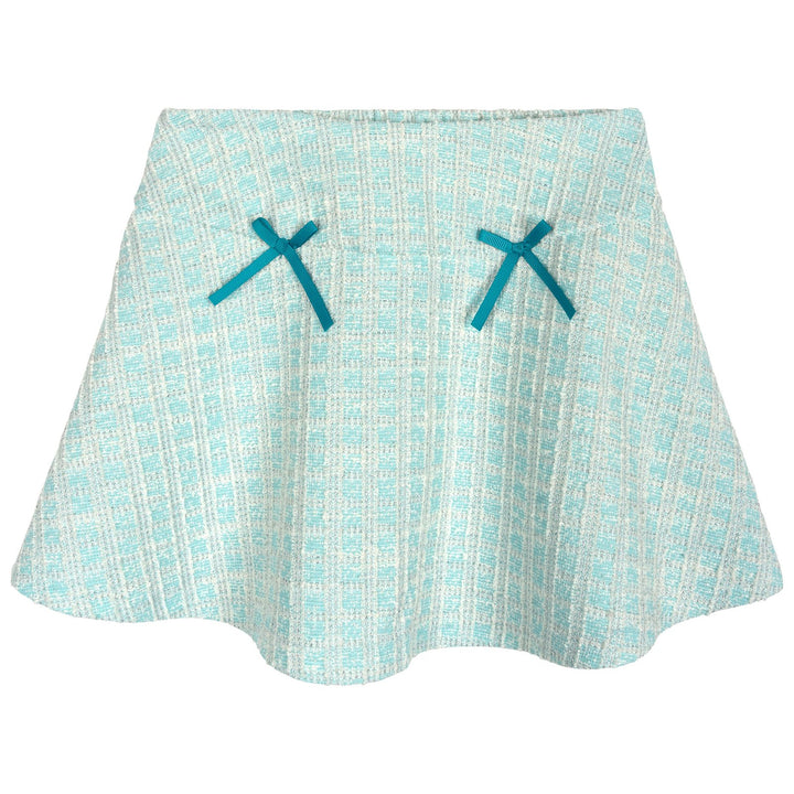 Frozen Queen Elsa Girls' Fleece Sweatshirt and Plaid Pleated Skirt Set Blue