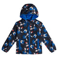 SEGA Sonic the Hedgehog Boys' Fleece Lined Rain Jacket Black Blue