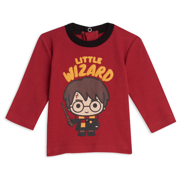 Harry Potter Baby 4-Piece Bodysuit Tee and Pants Set Red Grey