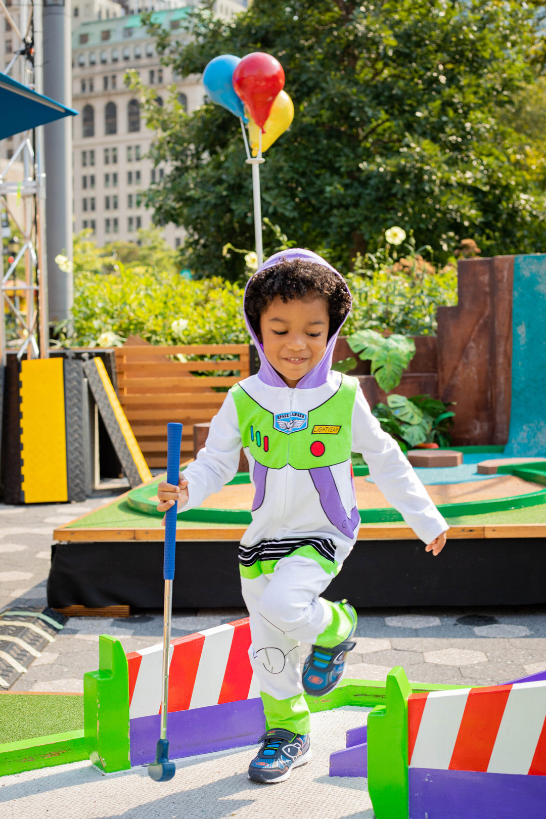 Disney Toy Story Buzz Lightyear Boys' Cosplay Hooded One Piece White
