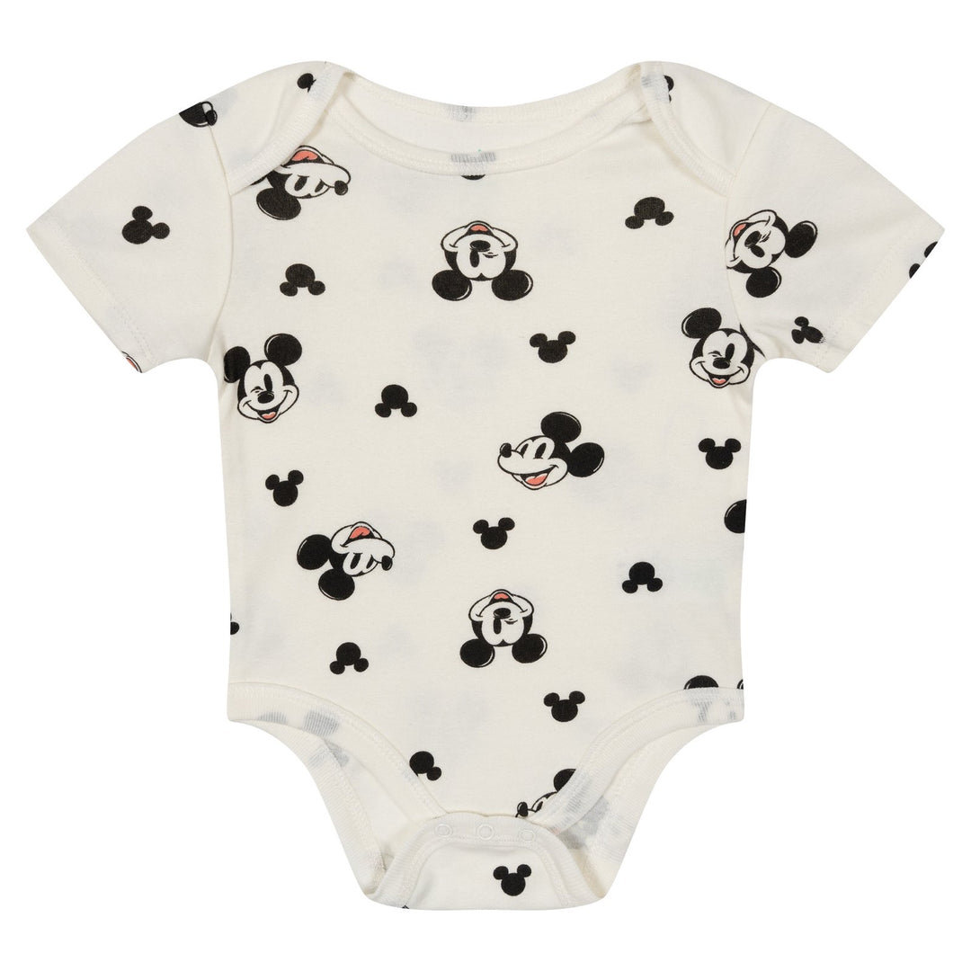 Disney Mickey Mouse Baby Boys' 3-Pack Short Sleeve Bodysuits Red Blue