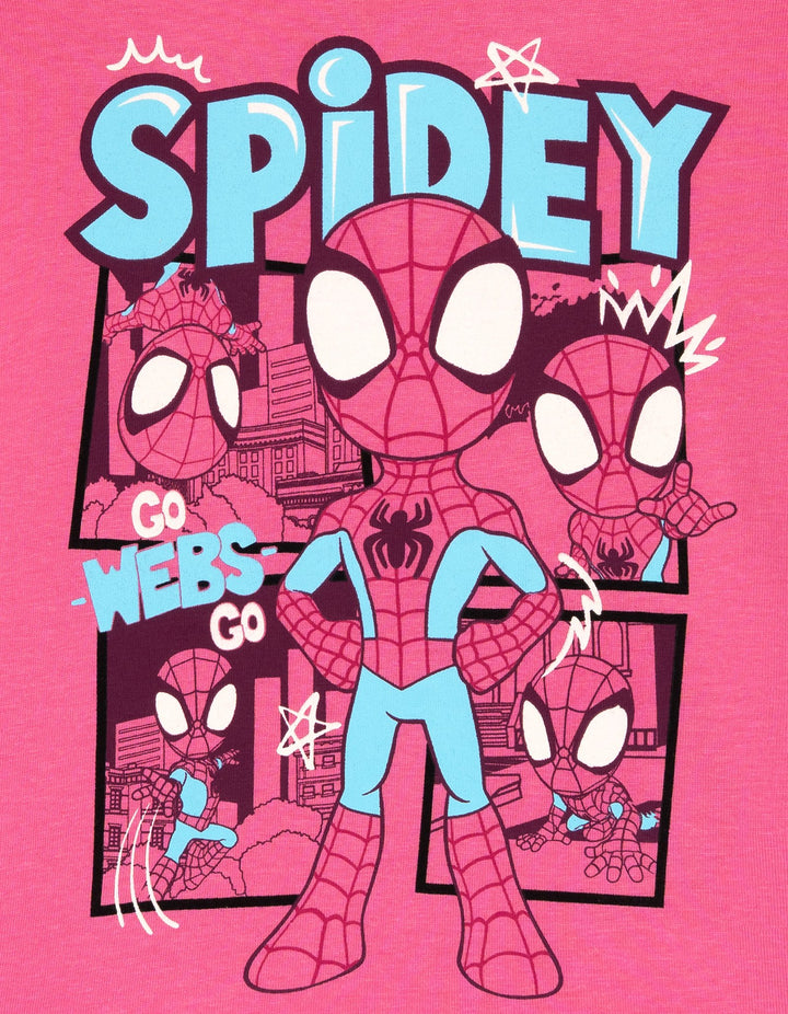 Marvel Spidey and His Amazing Friends 2-Pack Short Sleeve T-Shirts Lavender Pink