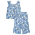 Bluey Floral Ribbed Tank Top and Capri Pants Outfit Set