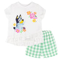 Bluey Girls Crossover T-Shirt and Shorts Outfit Set Toddler to Little Kid