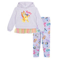 Bluey Girls Fleece Pullover Peplum Hoodie and Leggings Outfit Set Toddler to Big Kid