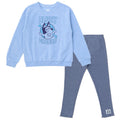 Bluey Girls Fleece Varsity Drop Shoulder Pullover Sweatshirt and Ribbed Leggings Outfit Set Toddler to Big Kid