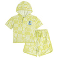 Bluey Loop Terry Cloth Hooded T-Shirt and Shorts Outfit Set
