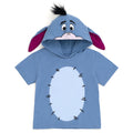 Disney Winnie the Pooh Eeyore Boys' Cosplay Short Sleeve Hooded T-Shirt Blue Grey