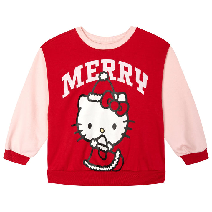 Hello Kitty Girls' 2-Piece Sweatshirt and Tulle Skirt Set Pink Red